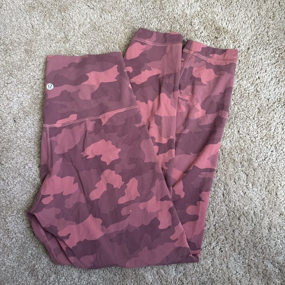 Lululemon Pink Camouflage Leggings allign